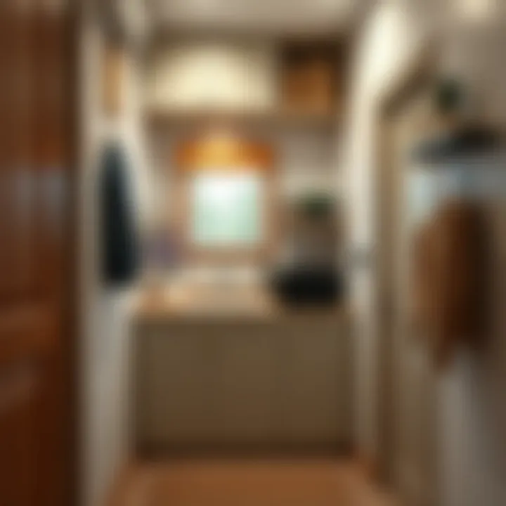 Functional Portmanto with Multi-Storage Options Functional portmanto with multi-storage options in a narrow space