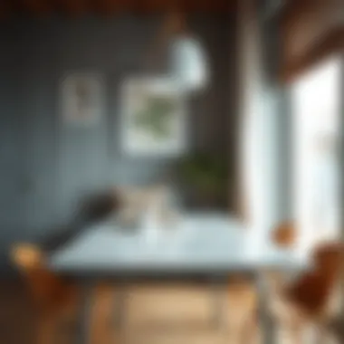 Functional narrow table showcasing versatility in a small space.