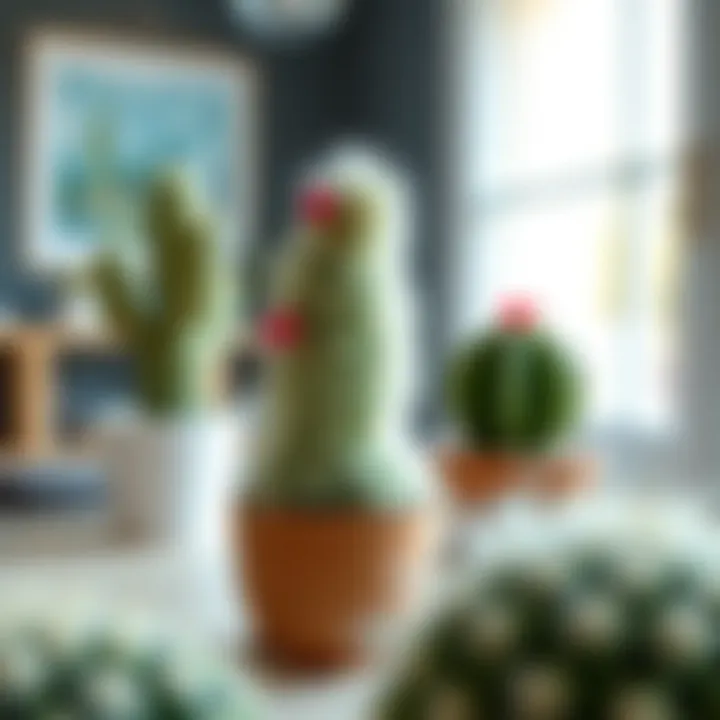 Decorative Arrangement with Fluffy Cactus