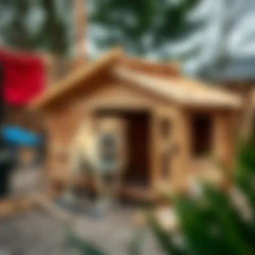 A well-designed dog house under construction