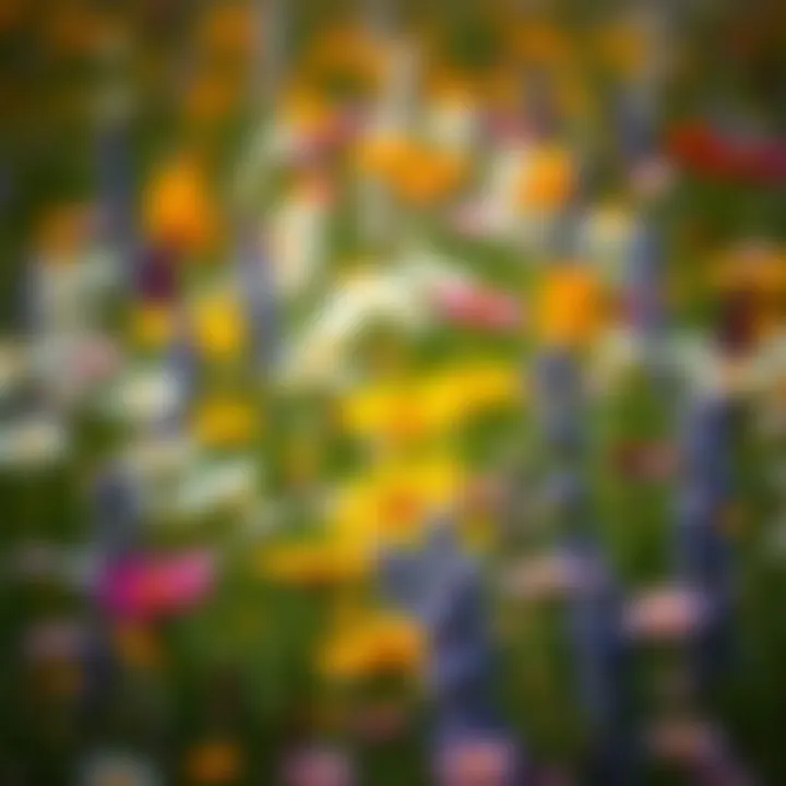 A vibrant field of wildflowers showcasing diverse colors and species
