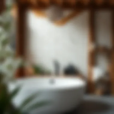 Creative use of materials in a cabin-free bathing area