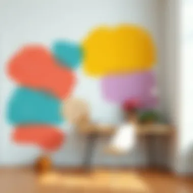 Wall with Various Color Applications Wall with different color applications