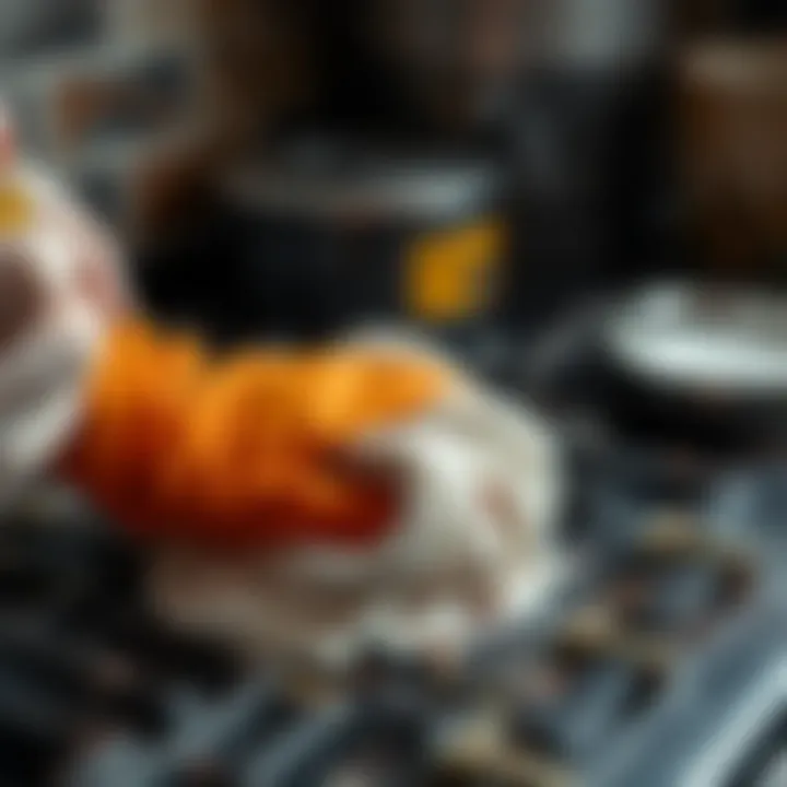 Effortless scrubbing of burnt grease