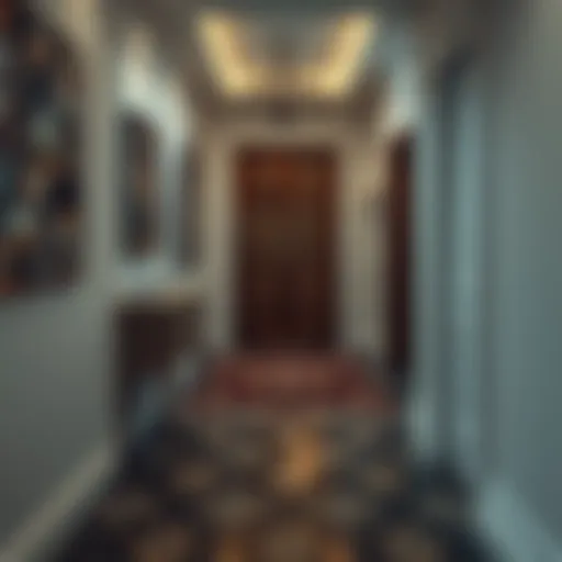 Elegant hallway rug with intricate design