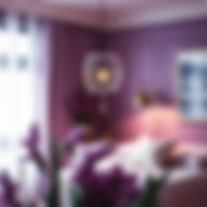 Elegant lighting options that complement lilac purple decor
