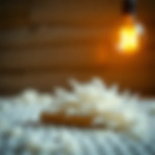 Illustration showcasing various fiber types and their thermal insulation properties.