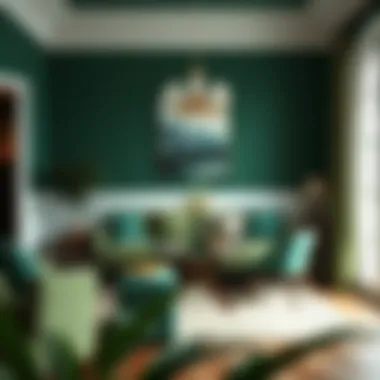 Atmosphere created by emerald green in interior spaces