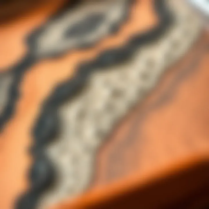 Close-Up of Epoxy Tray Texture Detailed view of the texture and finish of an epoxy tray.