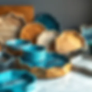 Diverse Shapes of Epoxy Trays An artistic arrangement of epoxy trays in various shapes and sizes.