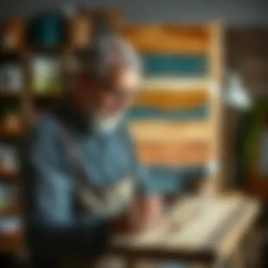 Exploring Painting Techniques on Wood An artist showcasing different painting techniques on wood