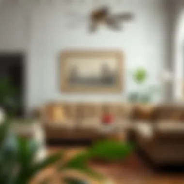 Stylish integration of vintage sofas in modern decor.