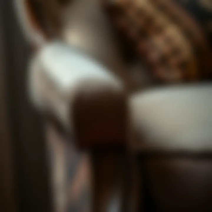 Close-up of upholstery details on a classic armchair.