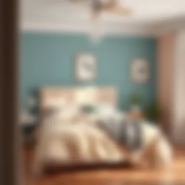 Serene bedroom with calming color palette