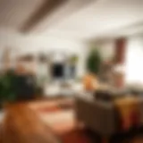 A beautifully organized living room showcasing effective space utilization