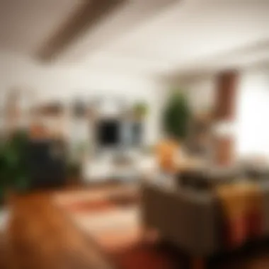 A beautifully organized living room showcasing effective space utilization