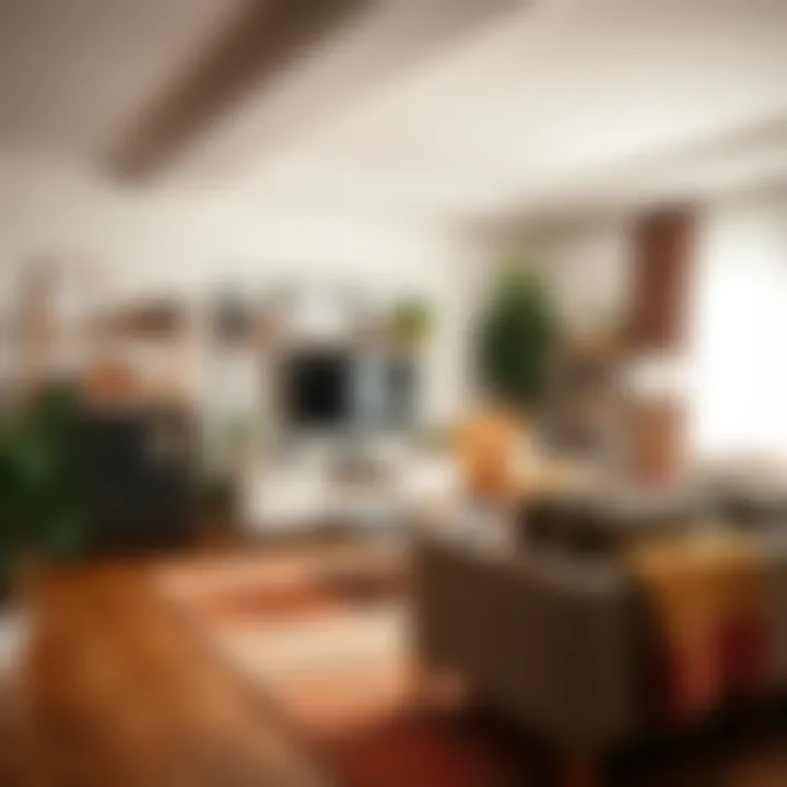 A beautifully organized living room showcasing effective space utilization