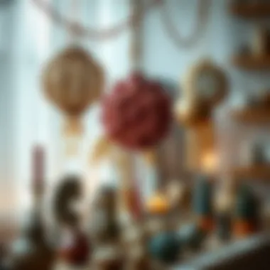 Artistic display of handmade decorations