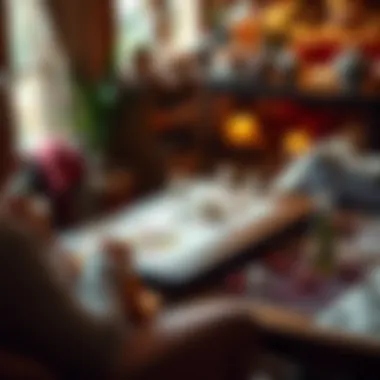 Creative card game in a cozy home setting