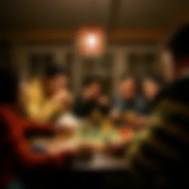 Players enjoying a lively board game