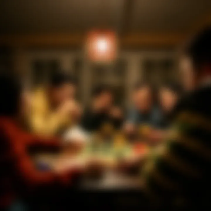 Players enjoying a lively board game