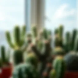 A serene indoor cactus arrangement that enhances the ambiance.