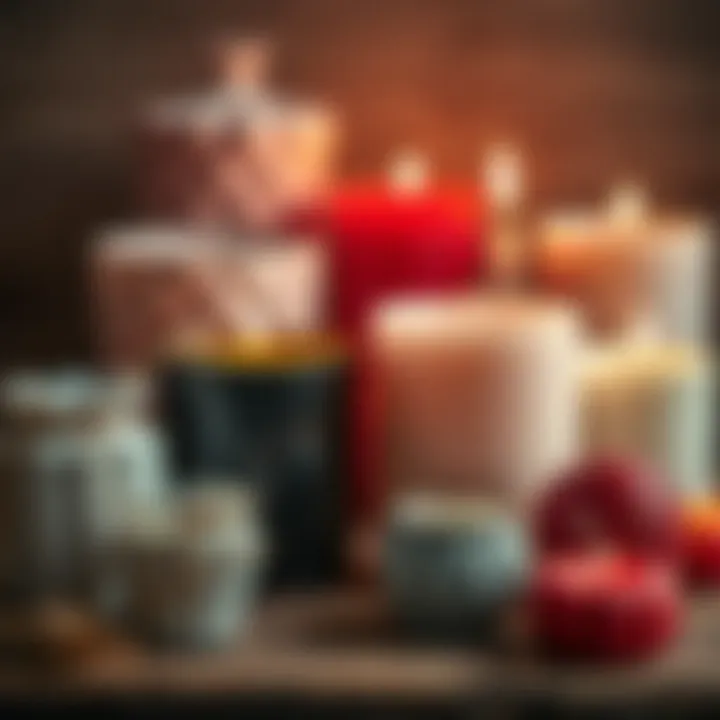 Variety of candle molds and containers