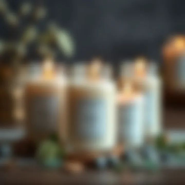 Finished scented candles displayed elegantly