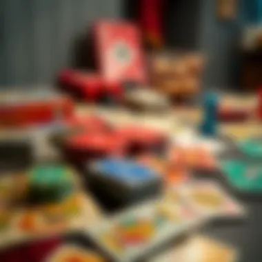 Colorful card games on a table