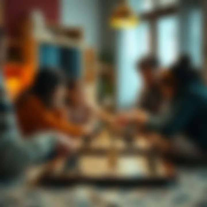 Family enjoying a board game together