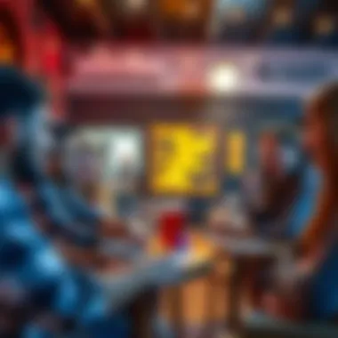 Group of friends engaging in a trivia quiz