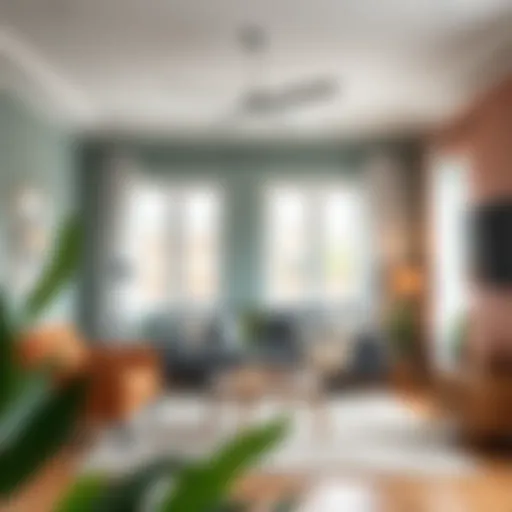 A beautifully painted living room showcasing a modern color palette