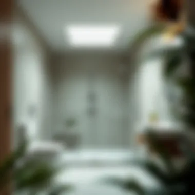 Contemporary open shower space with natural elements