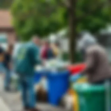 Community Engagement in Recycling An outdoor community recycling event