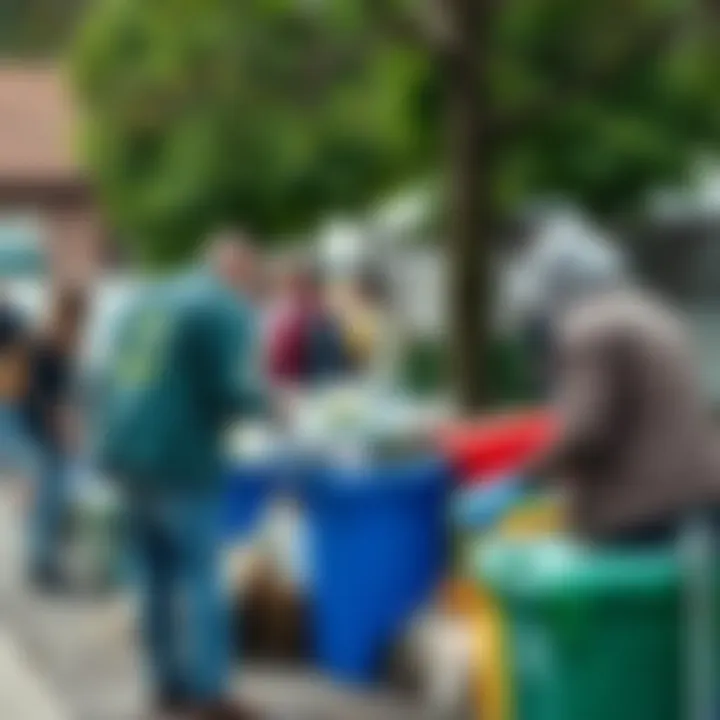 Community Engagement in Recycling An outdoor community recycling event