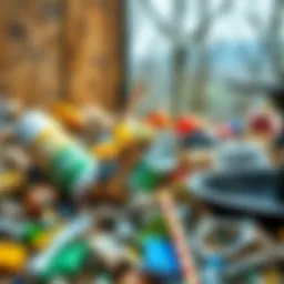 An illustration highlighting the impact of non-recyclable waste on the environment