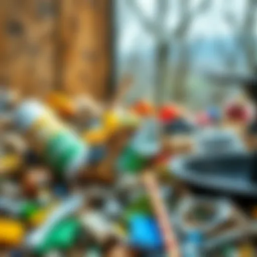 An illustration highlighting the impact of non-recyclable waste on the environment