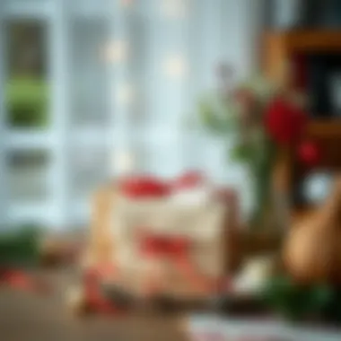 Thoughtful gift arrangement on a wooden table