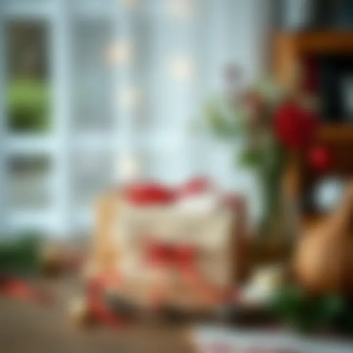 Thoughtful gift arrangement on a wooden table