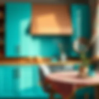 DIY project with vibrant lake cabinet paint