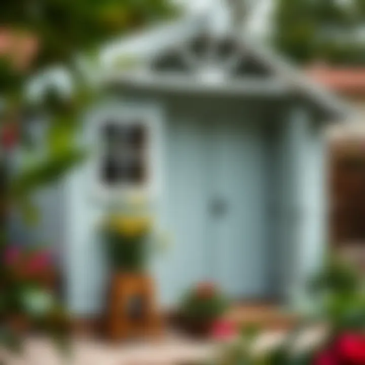 Stylish garden shed featuring lake cabinet paint