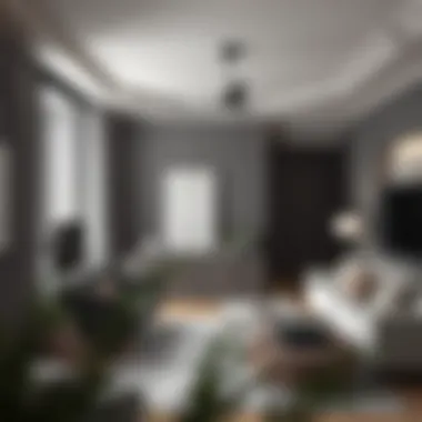 Interior space designed with gray tones