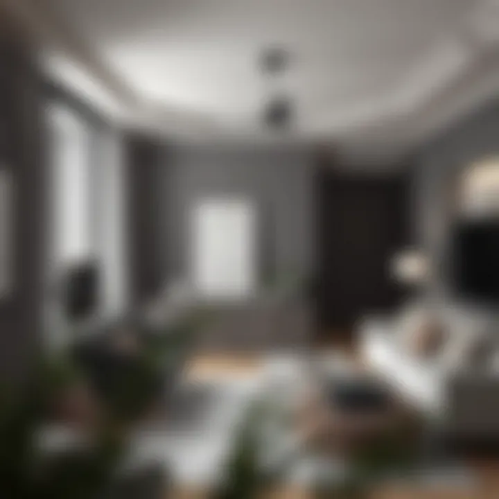 Interior space designed with gray tones