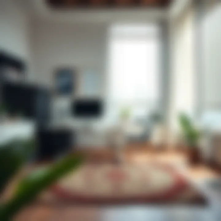 Boosting Productivity with Thoughtful Rug Placement in Your Office Office space showcasing a modern rug