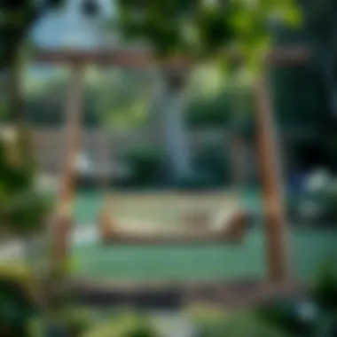 Elegant design of a swing set in a serene garden