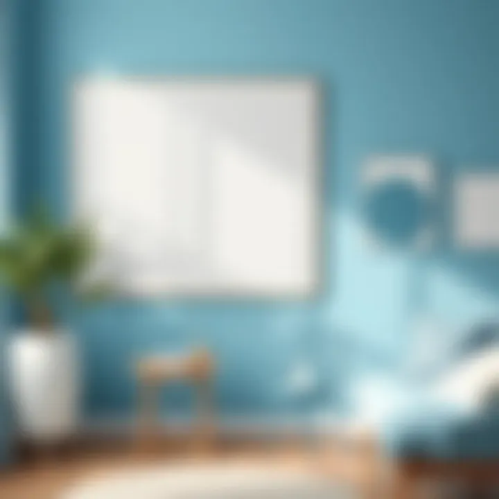 Palette showcasing various shades of light blue