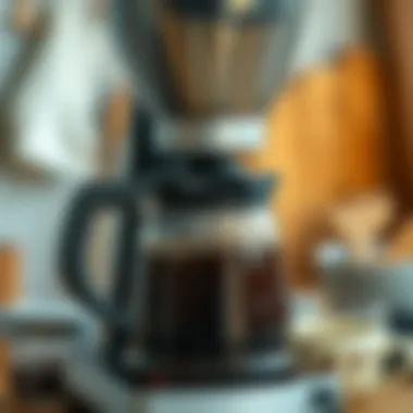 Brewing Rich Coffee A close-up of a coffee maker brewing rich coffee.