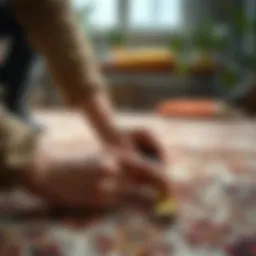 Measuring a carpet with precision tools