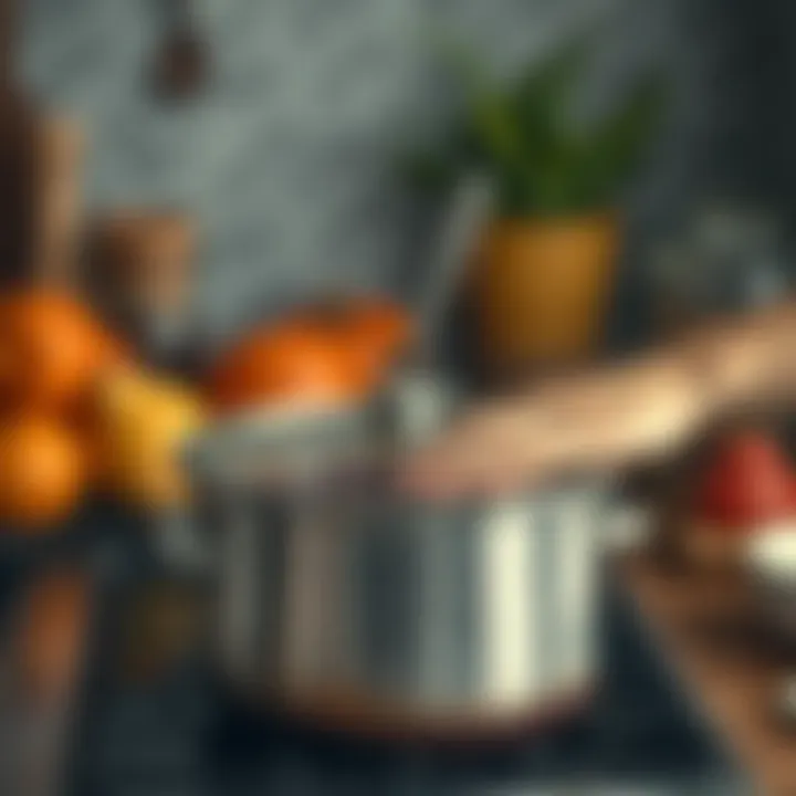 Correct Techniques for Pressure Release An illustration showing the proper technique to release pressure from a cooker