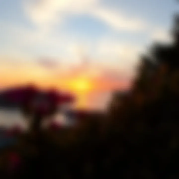 Breathtaking sunset view over a secluded bay